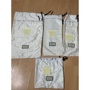 Gucci Dust Bags Set of 8 Ivory Satin Drawstring  Storage Travel Bags Mixed Sizes